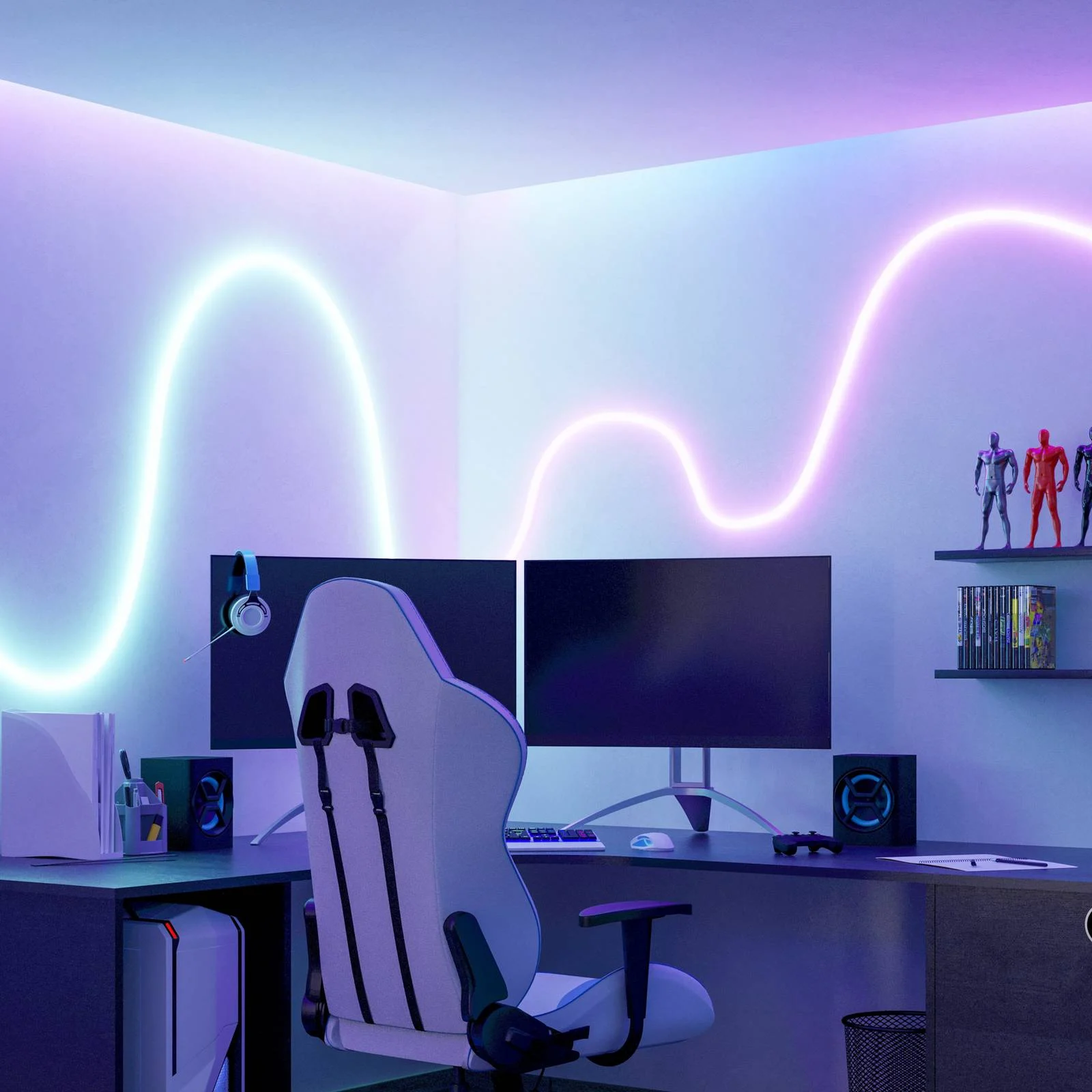 EGLO connect LED-Stripe Neon Stripe-Z, 3 M., RGB, CCT, weiß günstig online kaufen