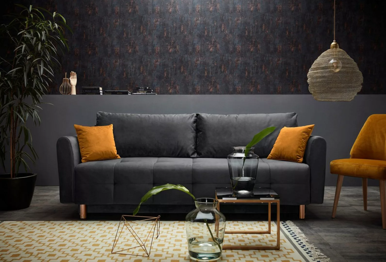 INOSIGN Schlafsofa "Nordic", mit Federkern und Metallbeinen, Steppung im Si günstig online kaufen