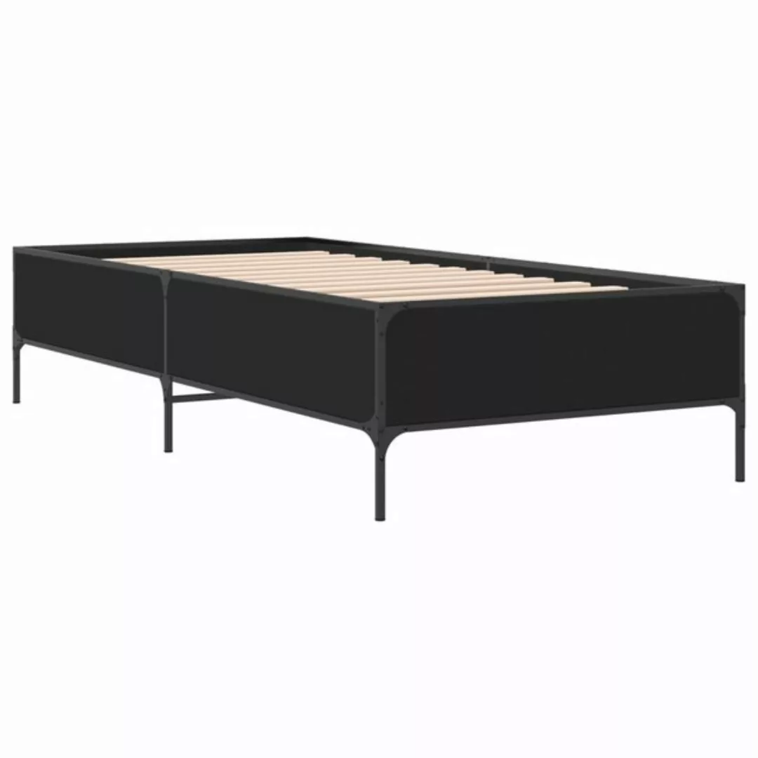 vidaXL Bett Bettgestell Schwarz 100x200 cm Holzwerkstoff und Metall günstig online kaufen