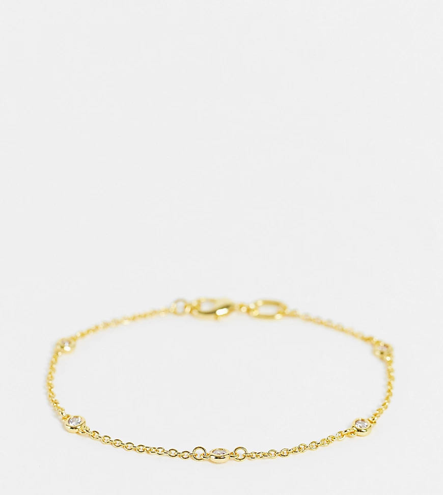 DesignB London Curve – Armband in Gold mit feinem Ketten-Design und Zierste günstig online kaufen