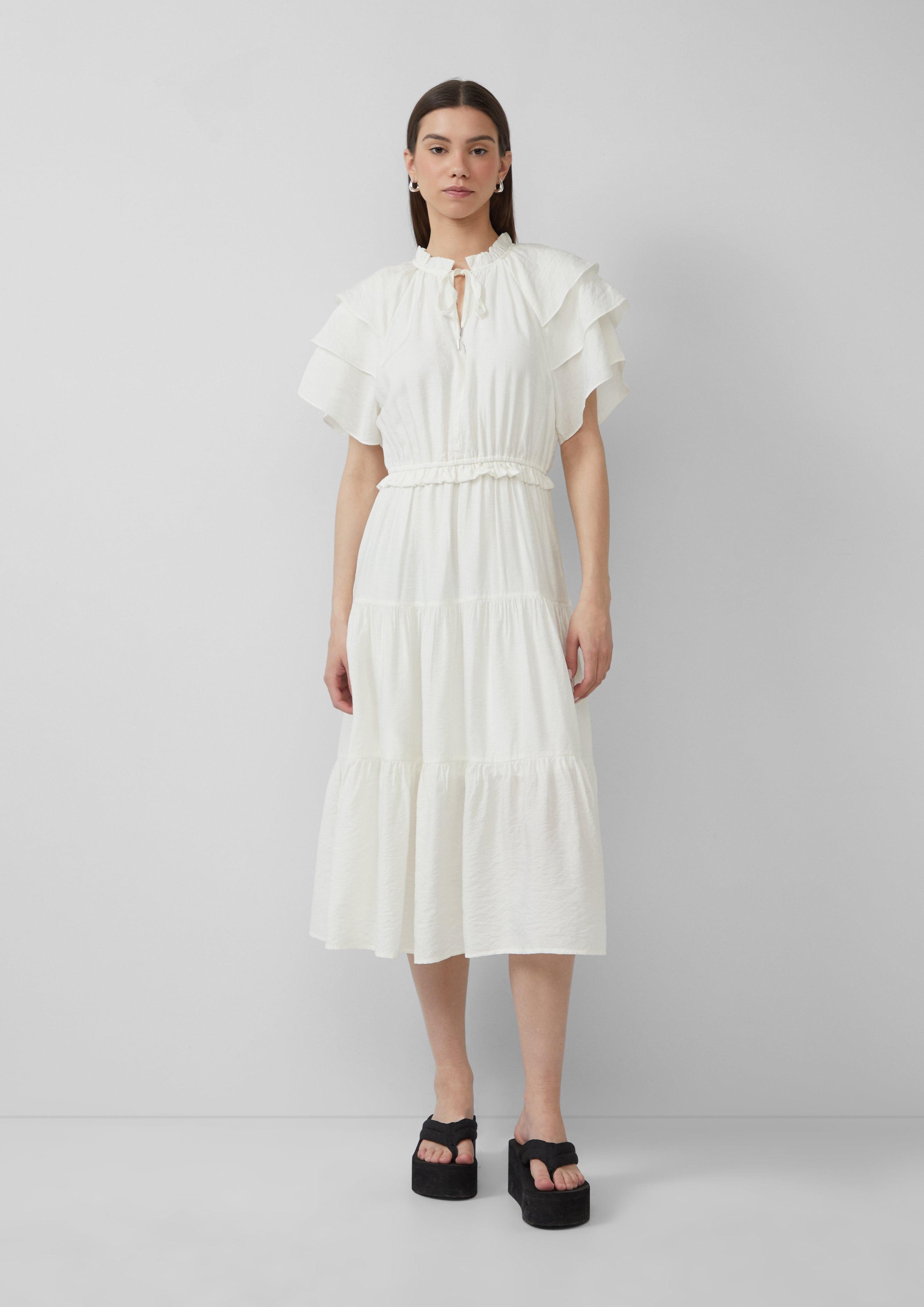 QS Minikleid Midikleid mit Volant-Details, QS günstig online kaufen