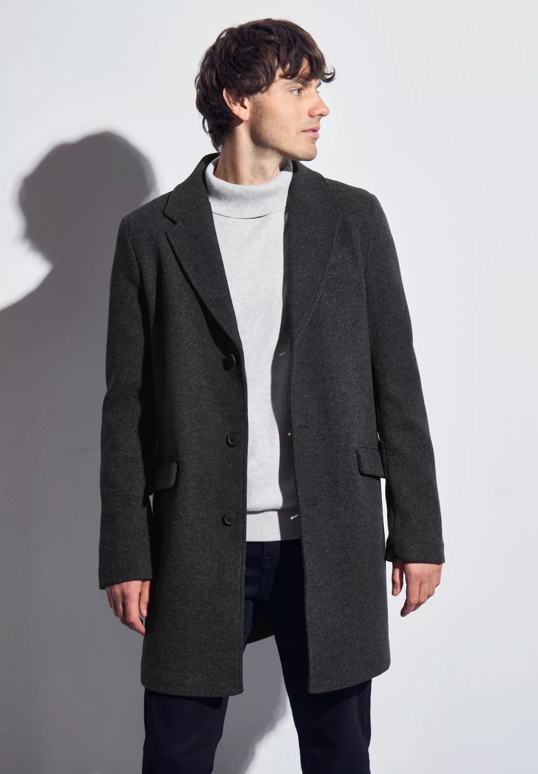 STREET ONE MEN Wintermantel, mit Reverskragen günstig online kaufen