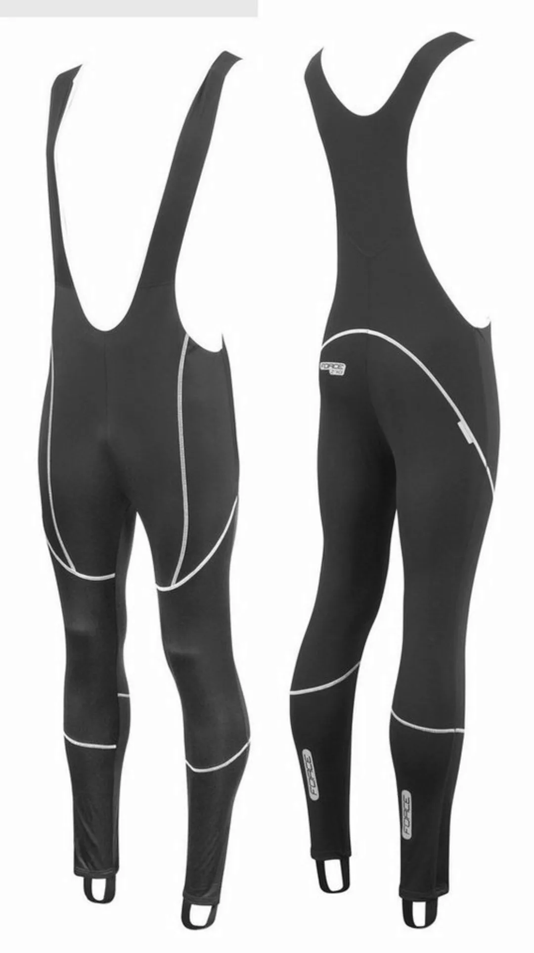 FORCE Fahrradhose Trägerhose FORCE Z70 mit Pad in schwarz -5 °C bis +5 °C günstig online kaufen