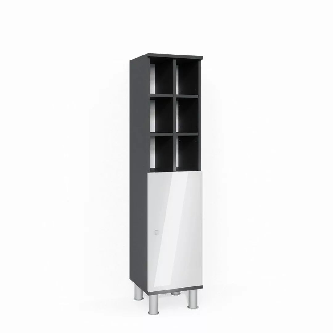 Vicco Midischrank Fynn, Weiß Hochglanz/Anthrazit, 30 günstig online kaufen