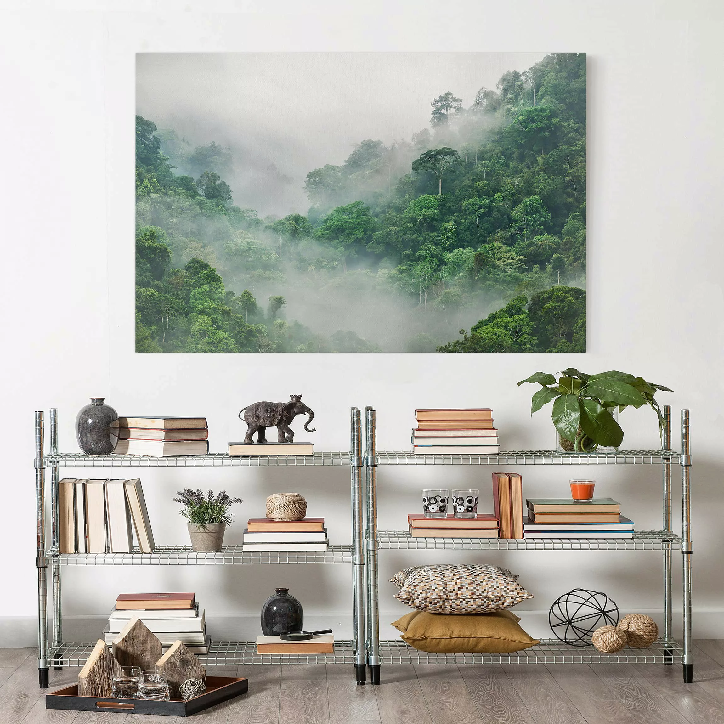 home24 Leinwandbild Dschungel im Nebel II günstig online kaufen
