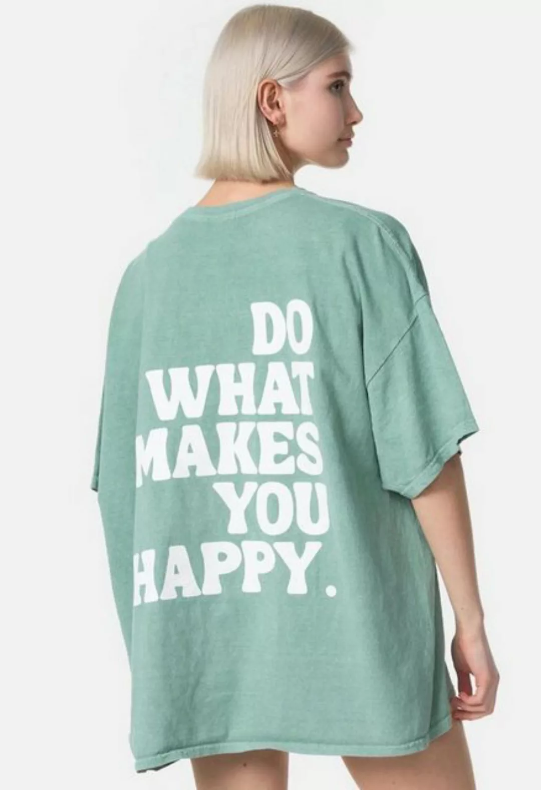Worldclassca T-Shirt Worldclassca Oversized Print "HAPPY" T-Shirt lang Somm günstig online kaufen