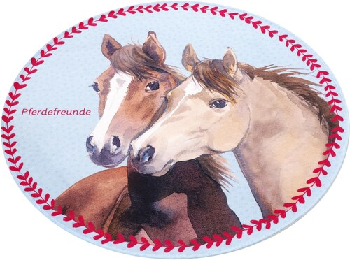 Pferdefreunde Kinderteppich »PF-513«, rund, Motiv Pferde, Stoff Druck, weic günstig online kaufen