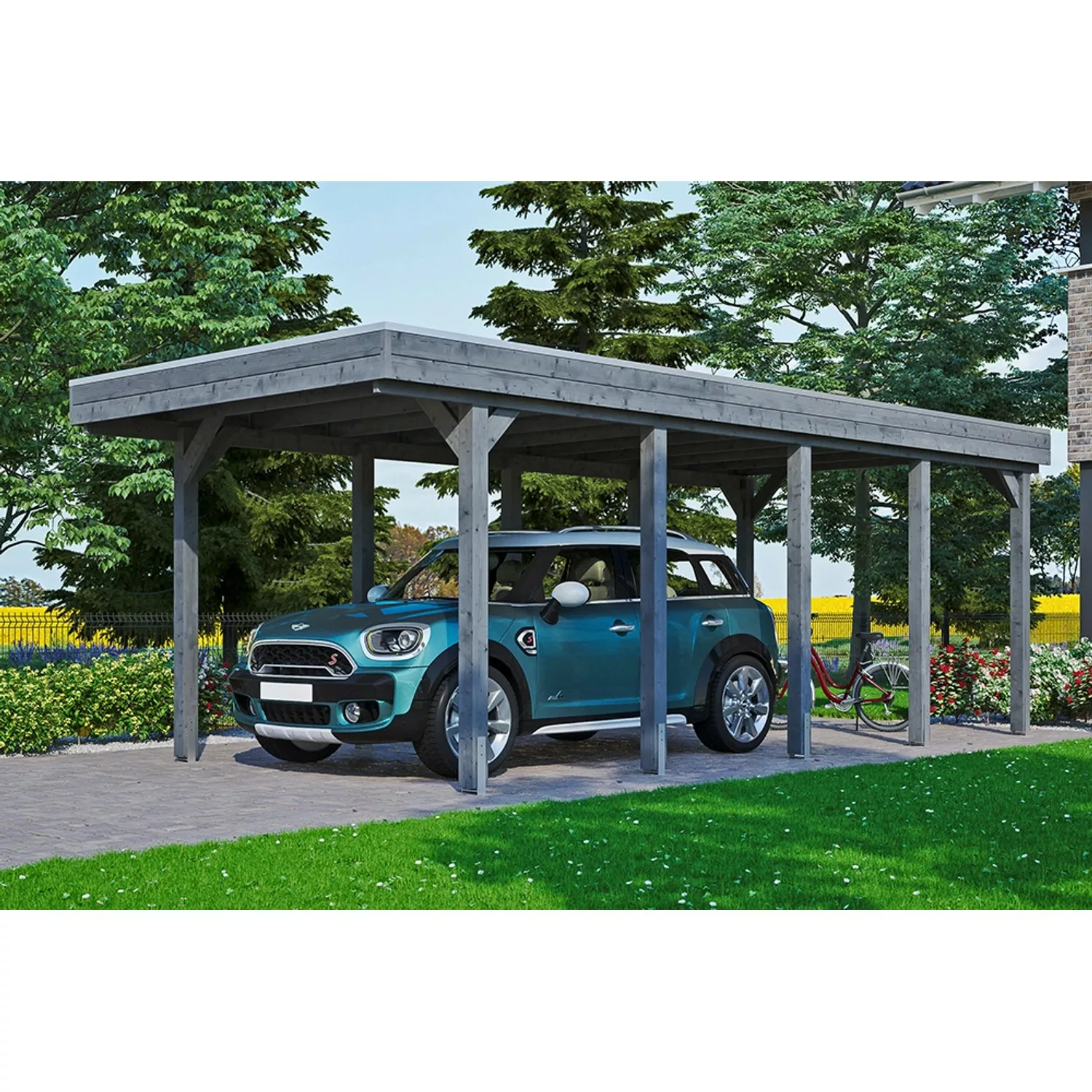 Carport Friesland Schiefergrau 314 x 708 cm mit EPDM-Dach günstig online kaufen