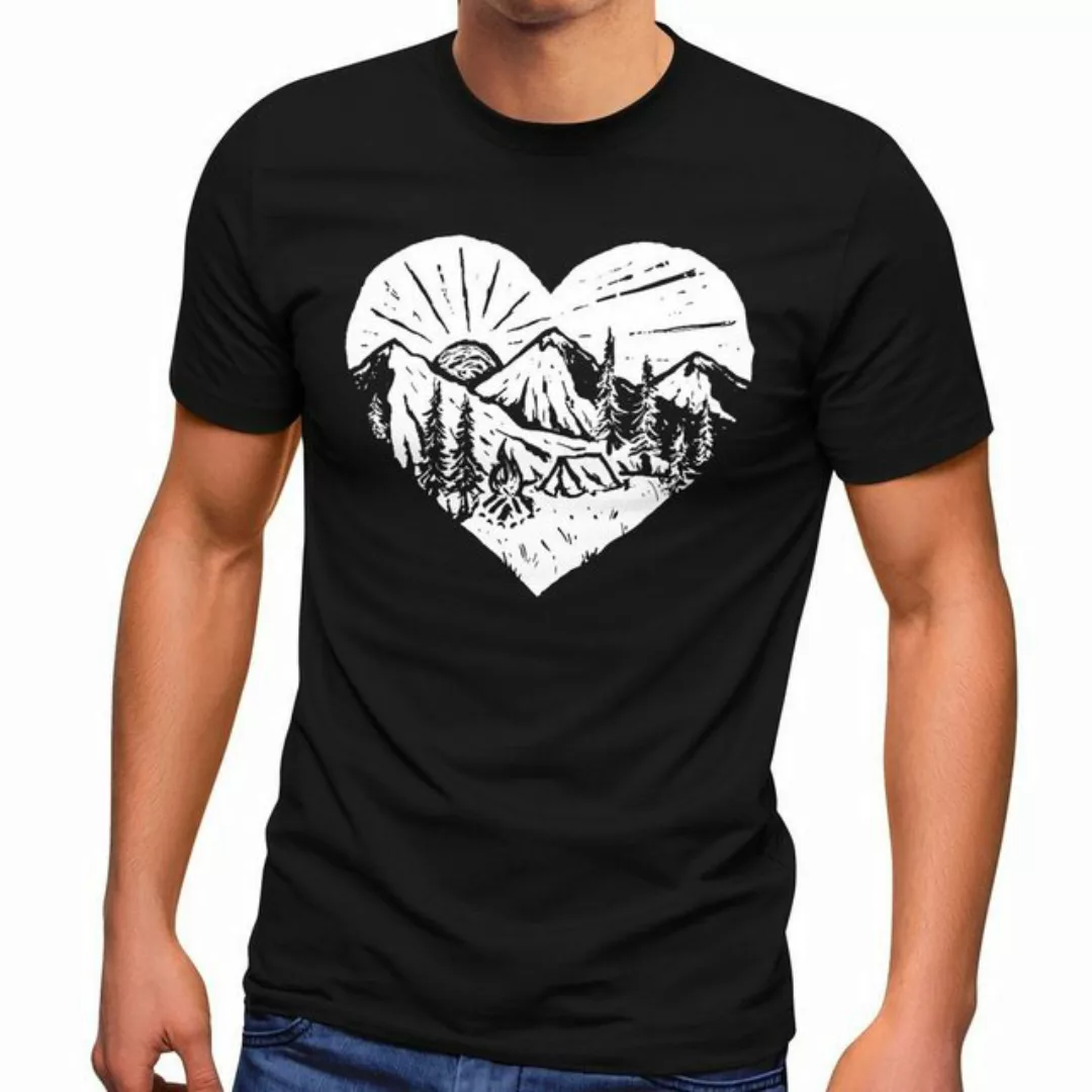 Neverless Print-Shirt Herren T-Shirt Wandern Berge Naturfreund Adventure Ca günstig online kaufen