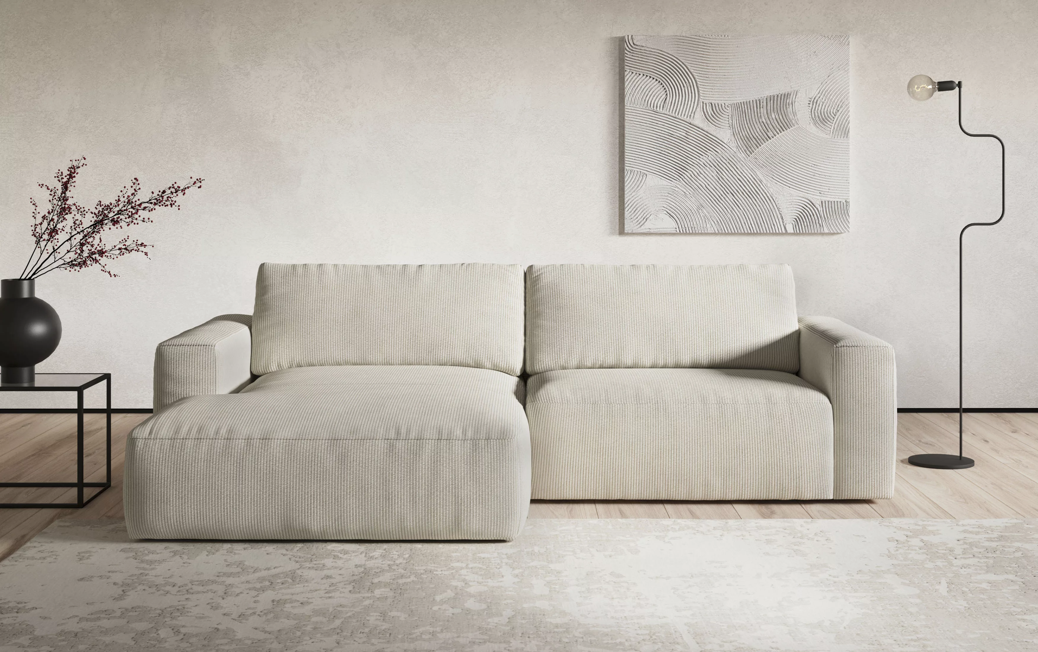 COTTA Ecksofa "Lasso L-Form, XL-Sofa", mit breiter Recamiere im trendigen C günstig online kaufen