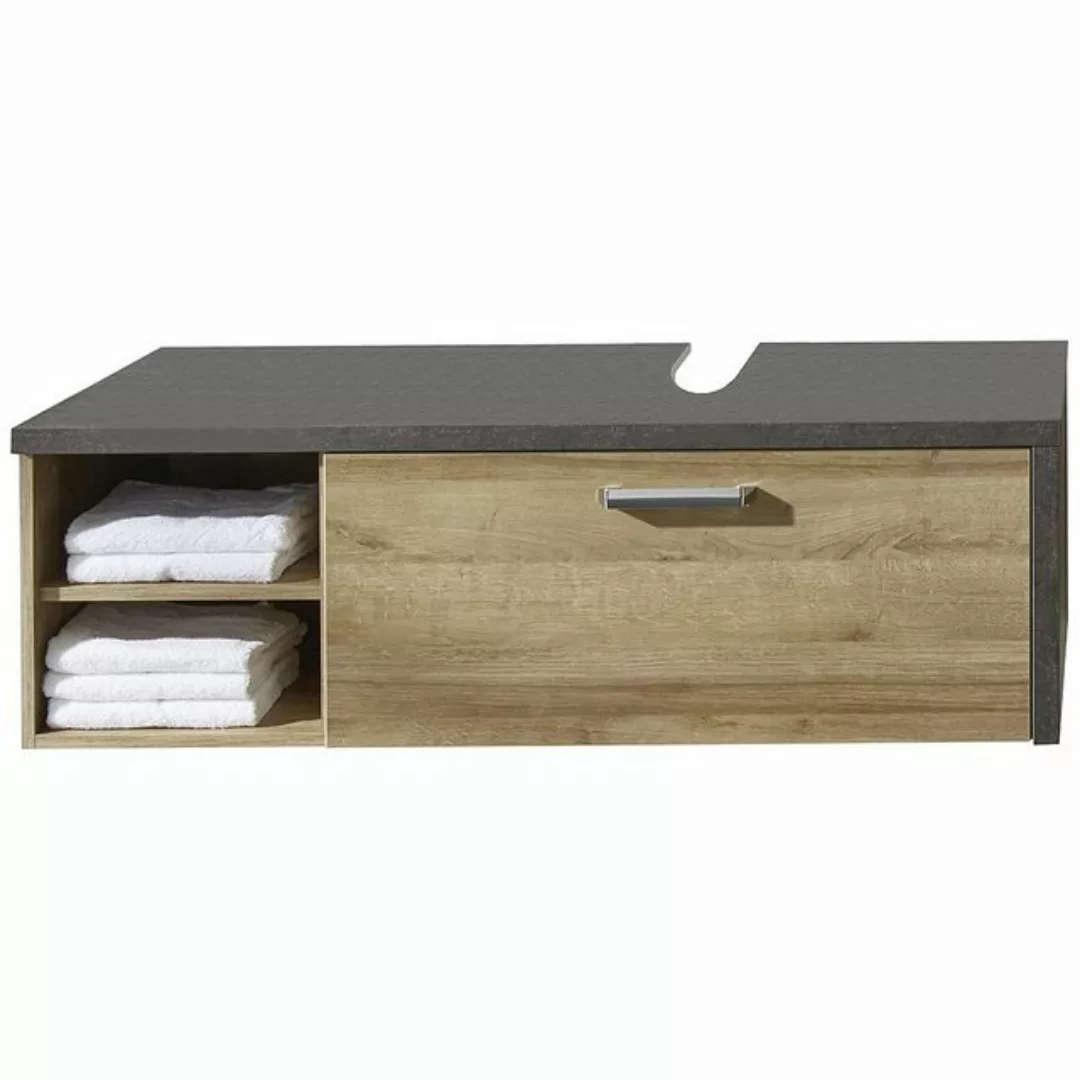 trendteam Waschbeckenunterschrank Badschrank Badmöbel Unterschrank Eiche/Gr günstig online kaufen