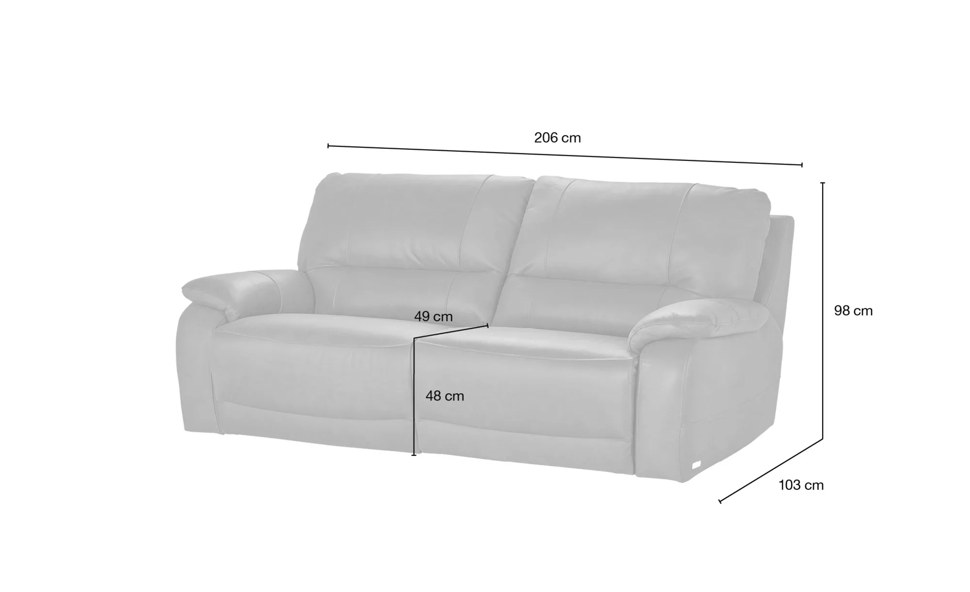 Wohnwert Einzelsofa  Adelma ¦ braun ¦ Maße (cm): B: 206 H: 98 T: 103.0 Pols günstig online kaufen