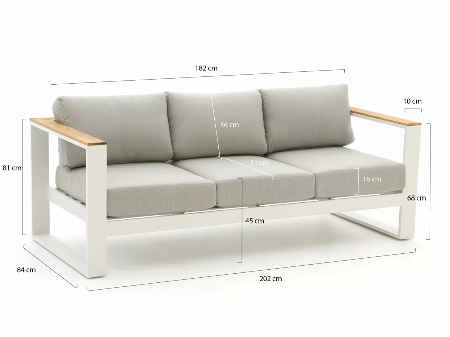 Bellagio Sorani Gartensofa 3-Sitzer 202 cm günstig online kaufen