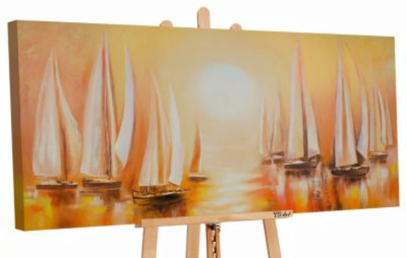 YS-Art™ "Gemälde Acryl ""Regatta II"" handgemalt auf Leinwand 120x60 cm" br günstig online kaufen