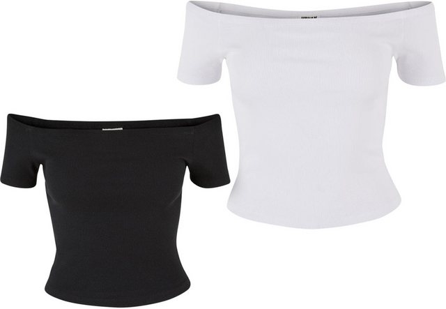 URBAN CLASSICS T-Shirt Ladies Organic Off Shoulder Rib Tee 2-Pack günstig online kaufen