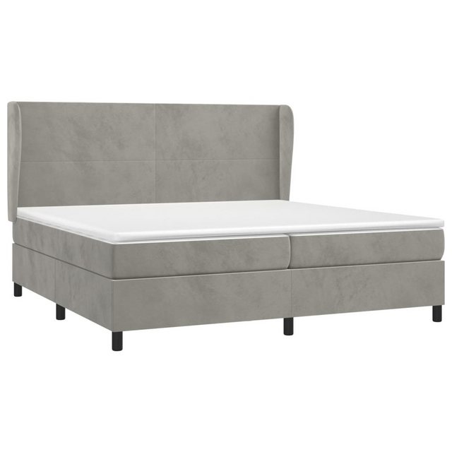 furnicato Bett Boxspringbett mit Matratze Hellgrau 200x200 cm Samt (1-tlg) günstig online kaufen