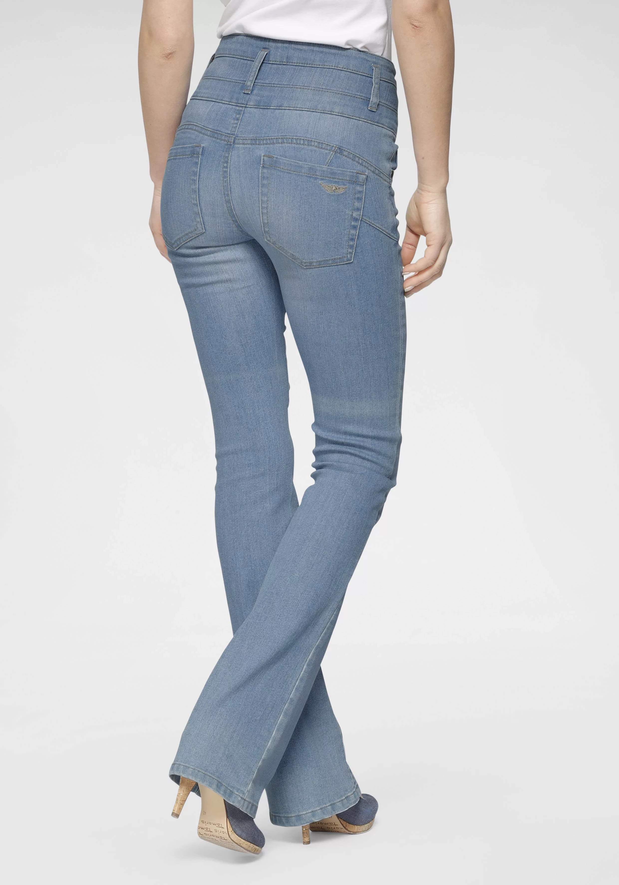 Arizona Bootcut-Jeans mit extrabreitem Bund High Waist günstig online kaufen