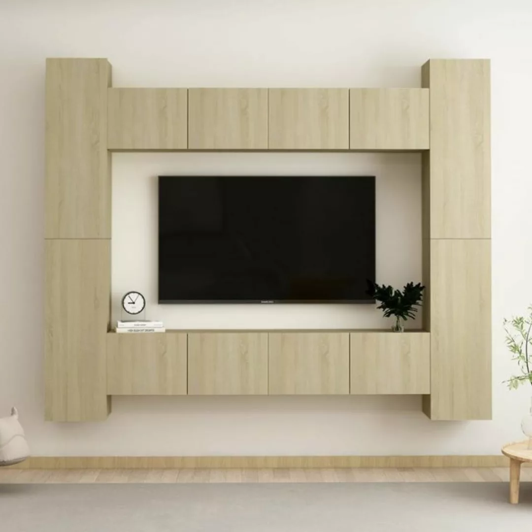 vidaXL TV-Schrank 8-tlg TV-Schrank-Set Sonoma-Eiche Spanplatte günstig online kaufen