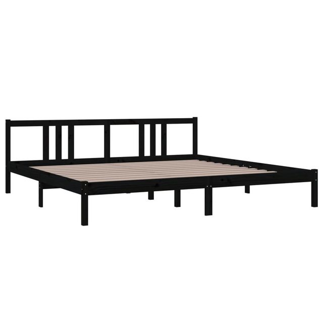 furnicato Bettgestell Massivholzbett Schwarz 200x200 cm (1-tlg) günstig online kaufen