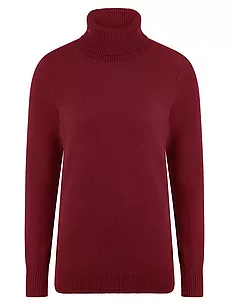 Rollkragen-Pullover aus 100% Premium-Kaschmir Peter Hahn Cashmere rot günstig online kaufen