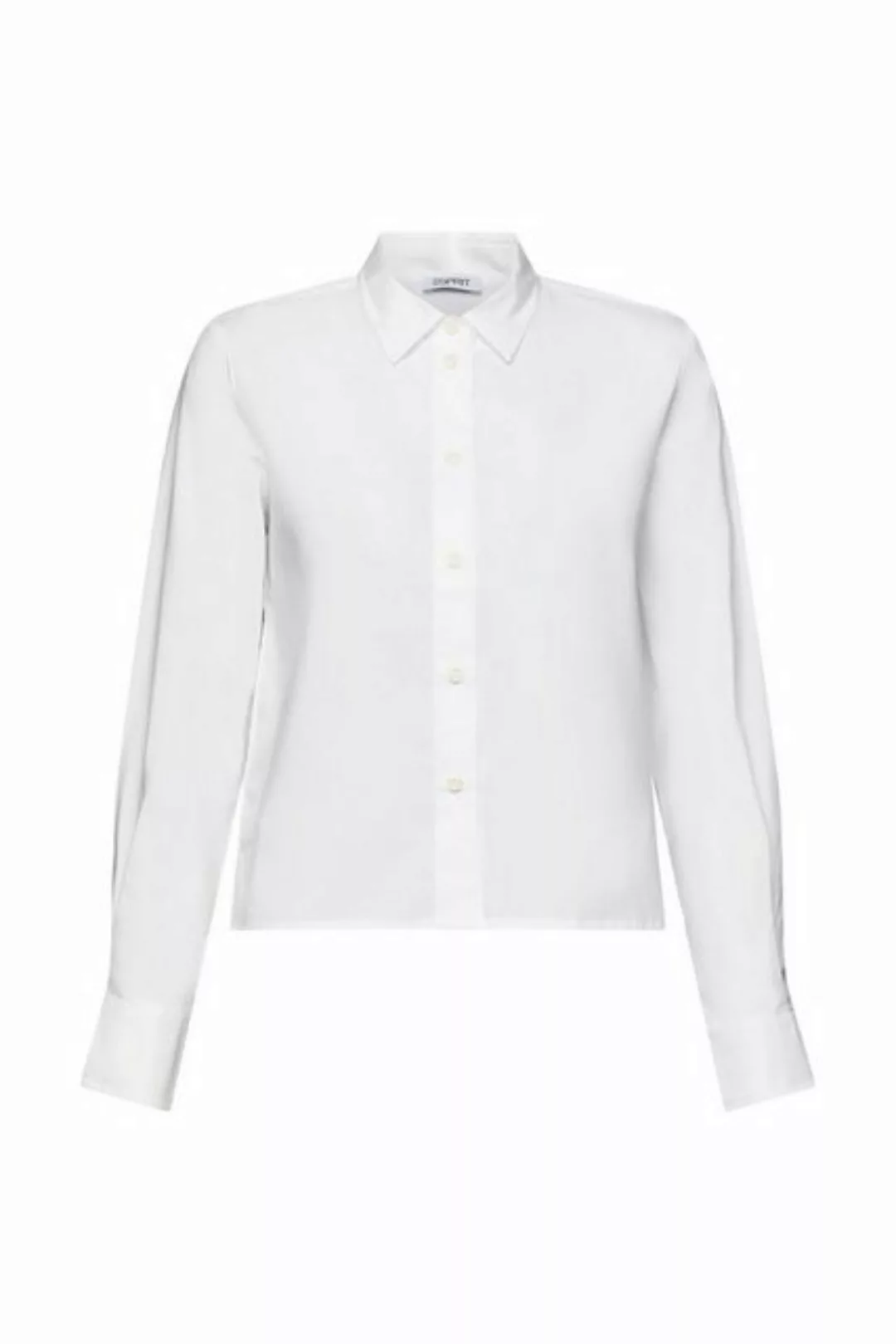 Esprit Langarmbluse Cropped-Bluse aus Popeline günstig online kaufen