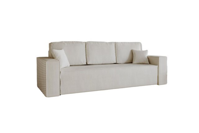 MOEBLO Schlafsofa Clivia, 3-Sitzer Cord Sofa für Wohnzimmer, Sofa mit Staur günstig online kaufen