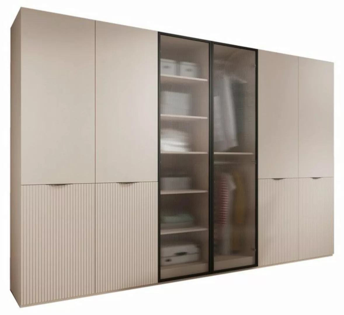 Compleo Kleiderschrank 6-Türen, gerifflete Front, geräumig und funktional, günstig online kaufen