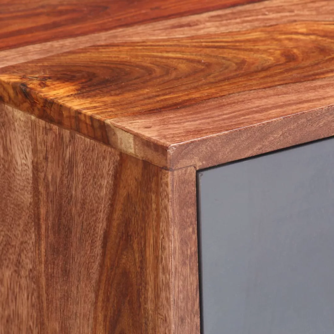 Sideboard Grau 120x30x55 Cm Massivholz günstig online kaufen