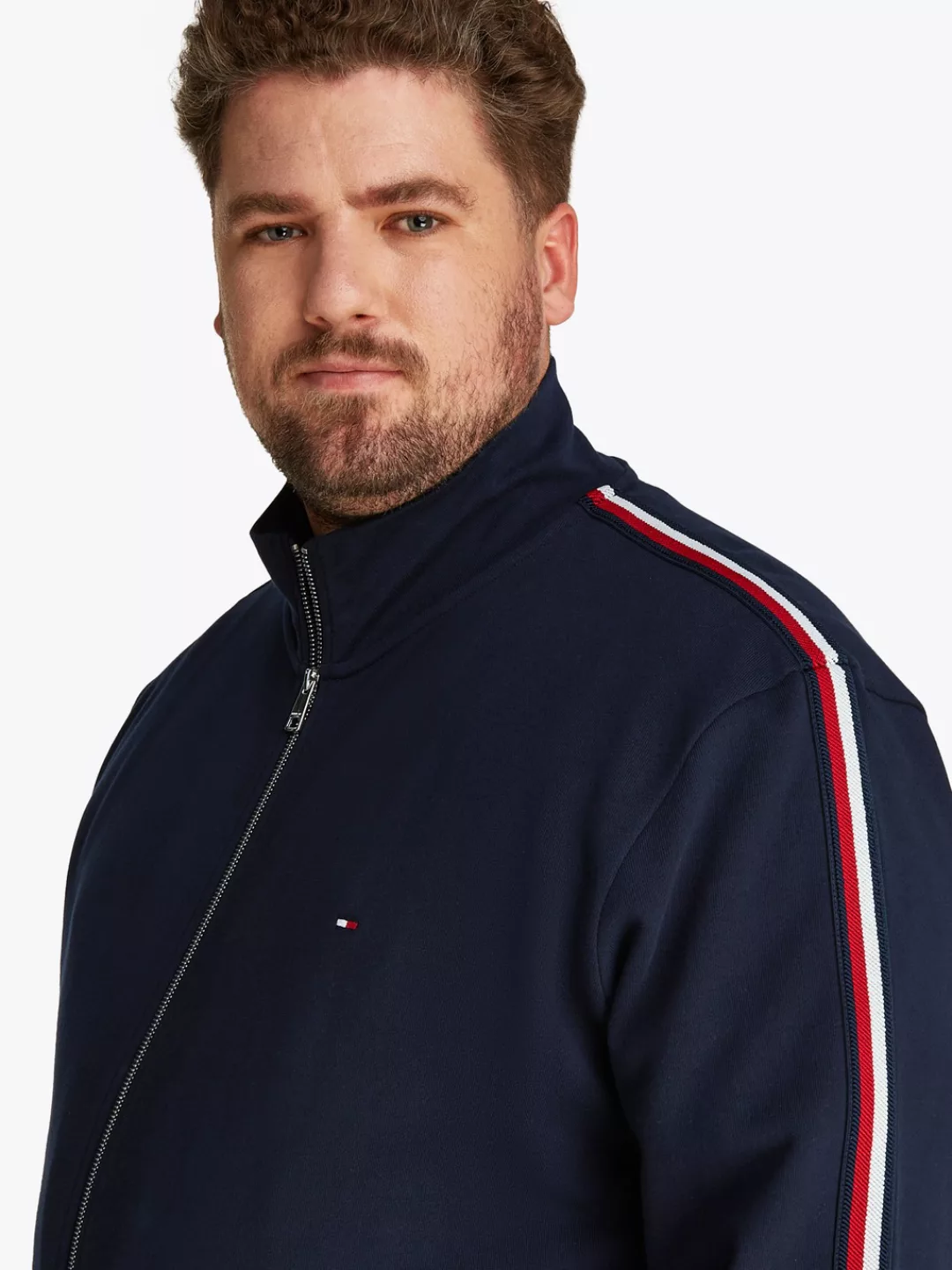 Tommy Hilfiger Big & Tall Sweatjacke "BT-GLOBAL STRIPE STAND COLLAR-B", Gro günstig online kaufen