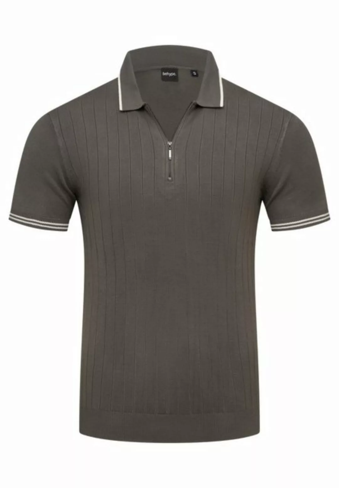 behype Poloshirt "ZIP KNIT-POLO", mit Reißverschluss günstig online kaufen