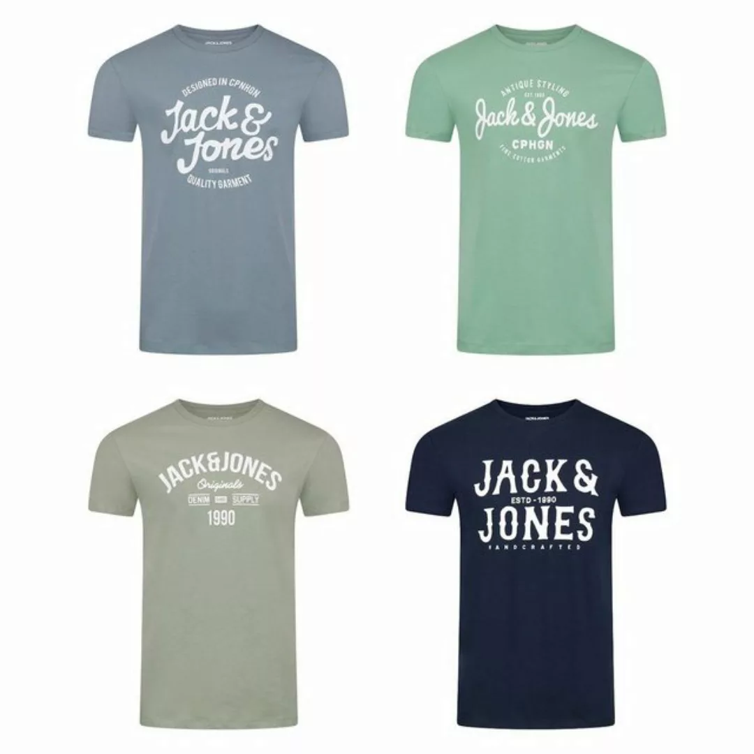 Jack & Jones JJLINO Herren Rundhals T-Shirt Regular Fit 4er Pack günstig online kaufen