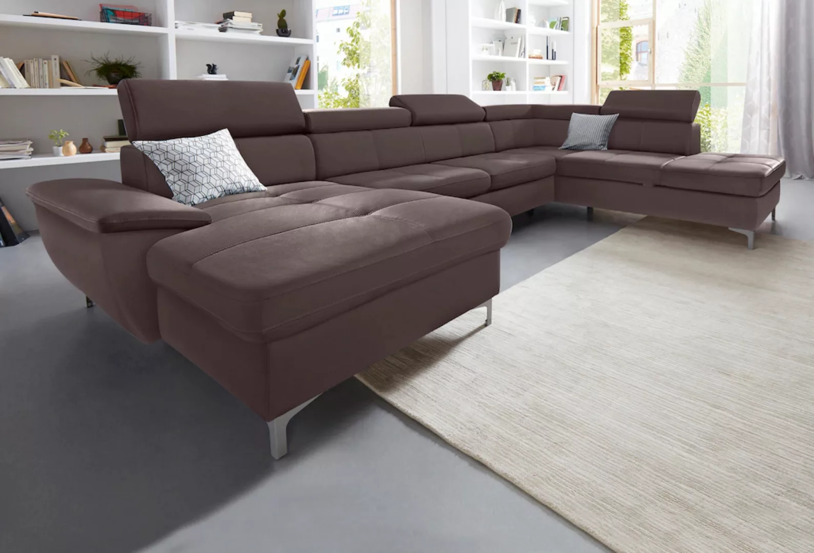 exxpo - sofa fashion Wohnlandschaft »Azzano, U-Form«, wahlweise mit Bettfun günstig online kaufen