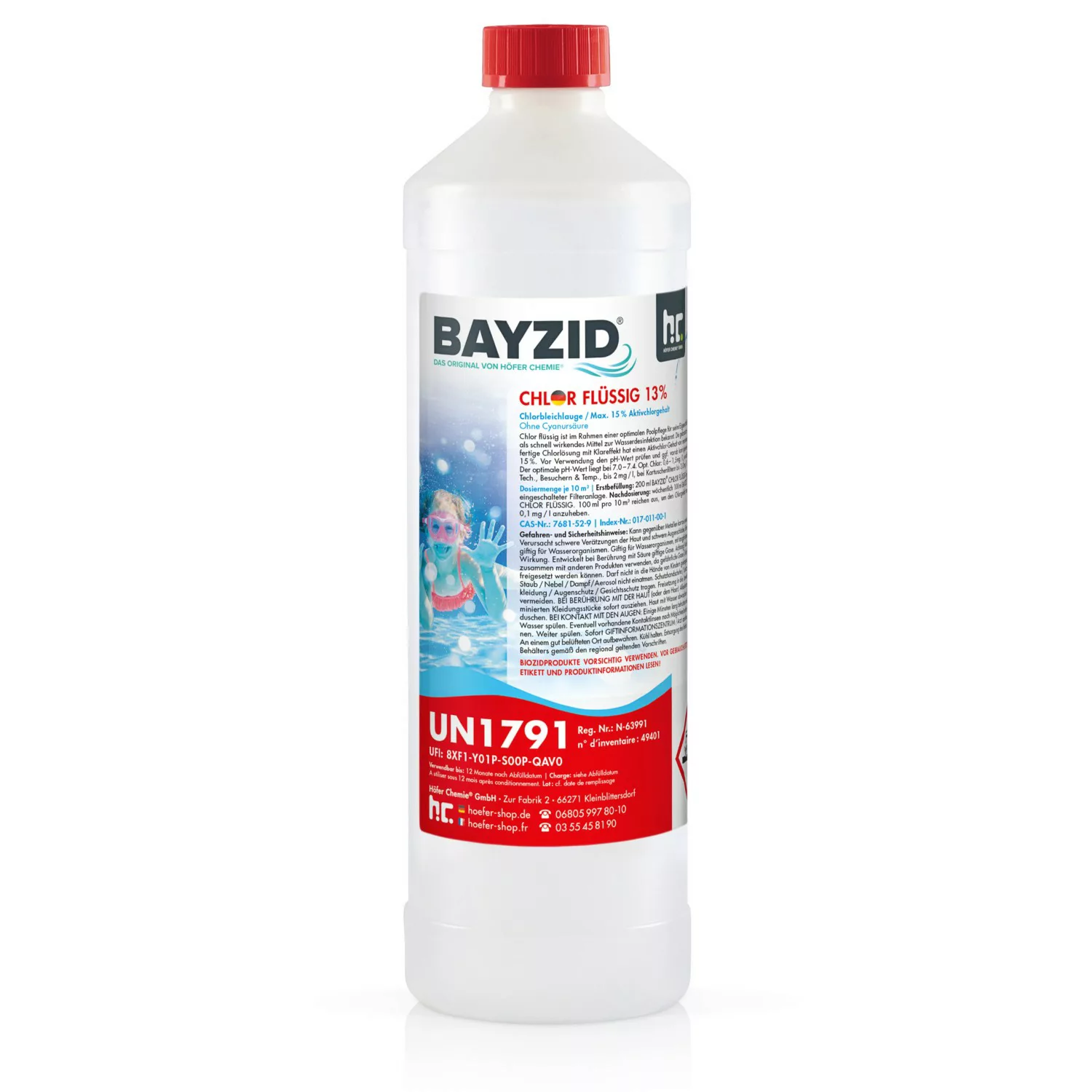 Bayzid Chlor 13% Flüssig für Pools 1kg günstig online kaufen