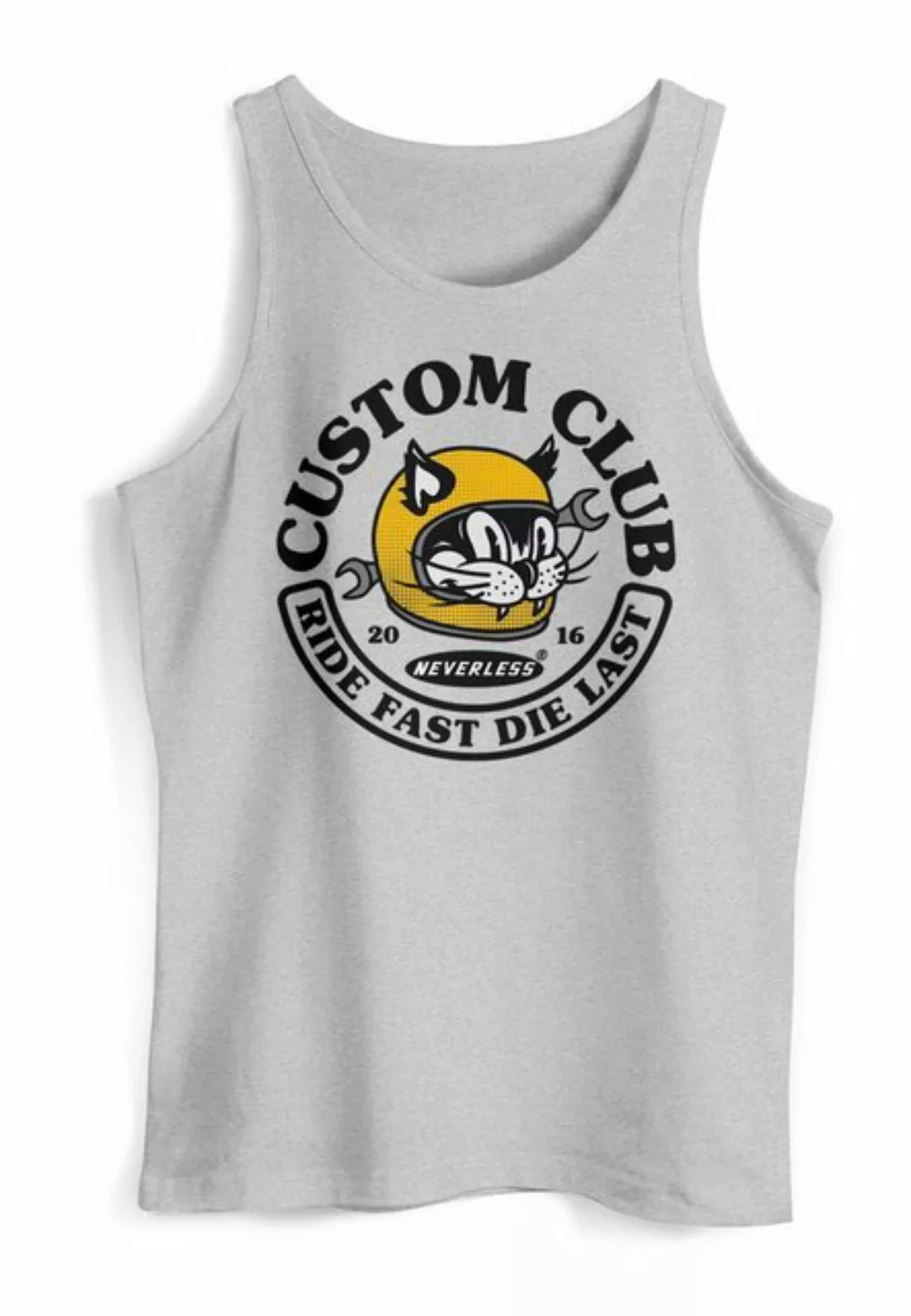 Neverless Tanktop Herren Tank-Top Biker Motiv Racing Cat Schriftzug Ride Fa günstig online kaufen