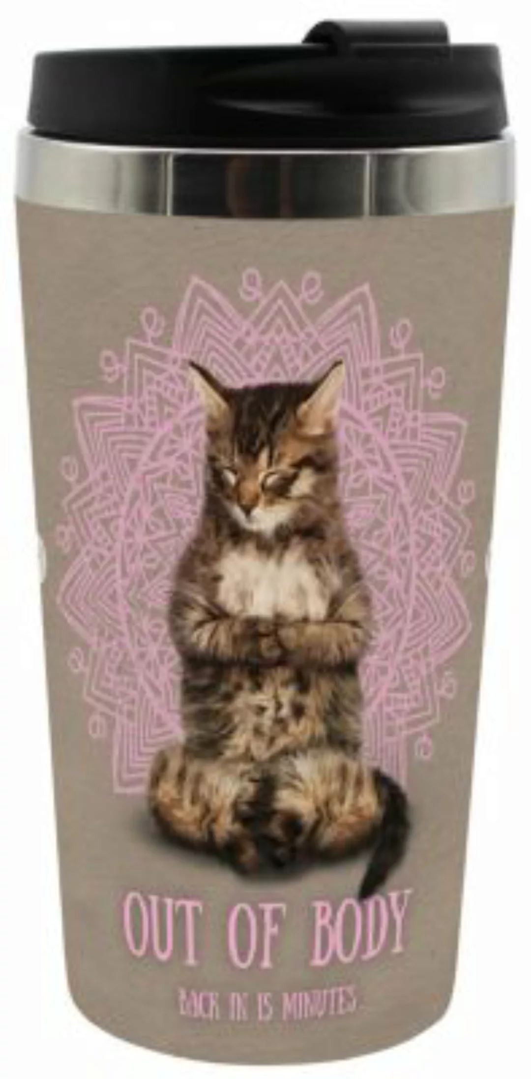 Geda Labels Coffee to go Becher Yoga Cats Body 400ml Kaffeebecher bunt günstig online kaufen