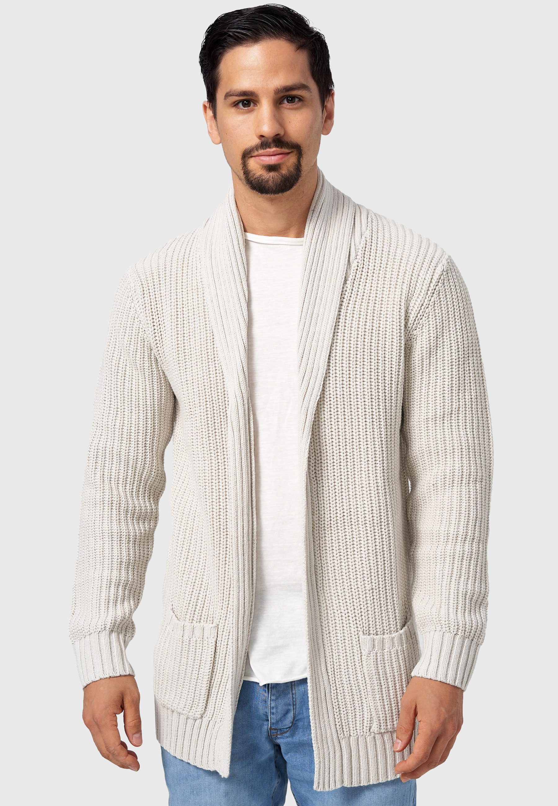 Indicode Strickjacke Anaheim mit 2 aufgesetzten günstig online kaufen