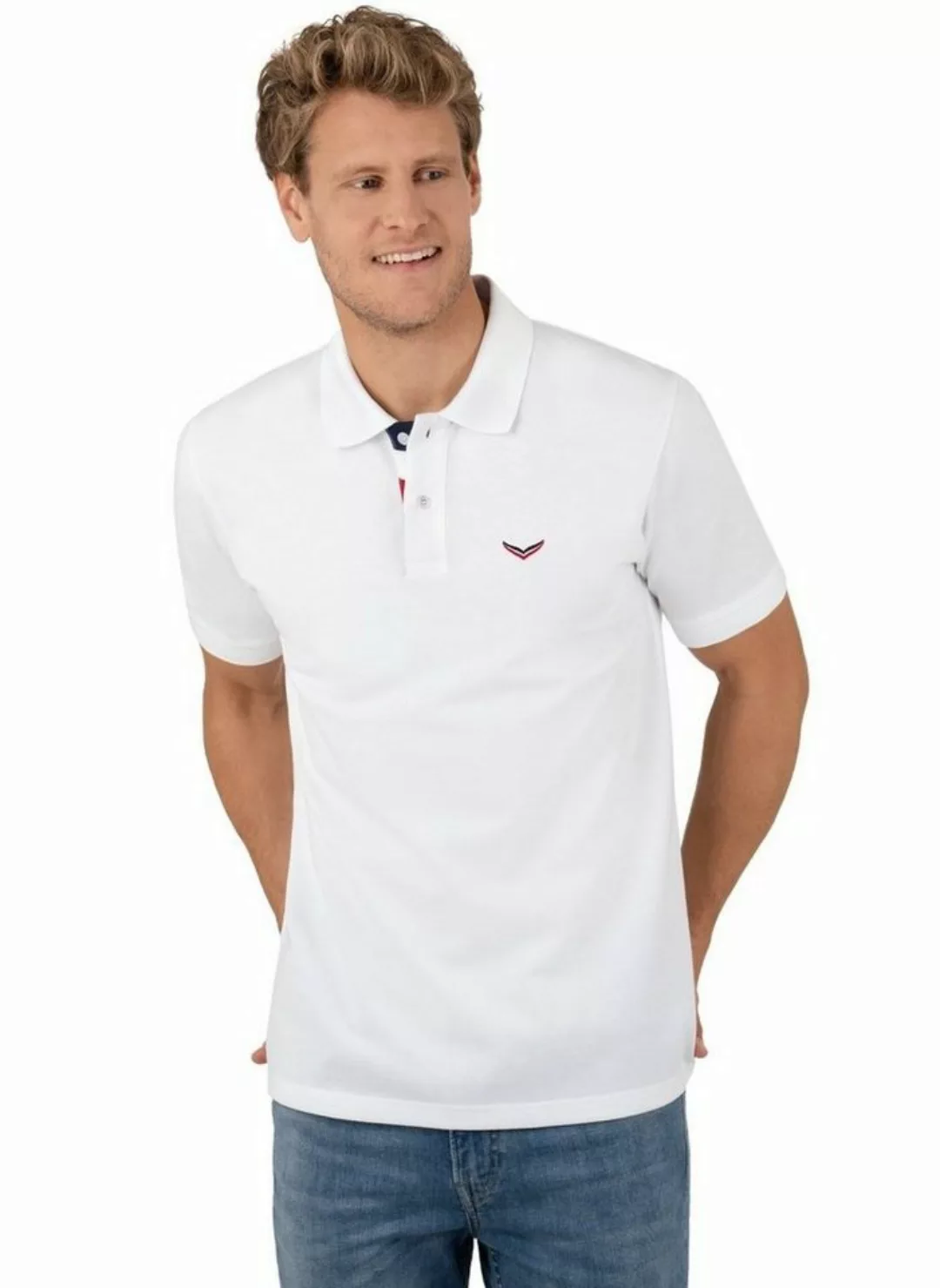 Trigema Poloshirt TRIGEMA Poloshirt mit dreifarbiger Knopfleiste (1-tlg) günstig online kaufen