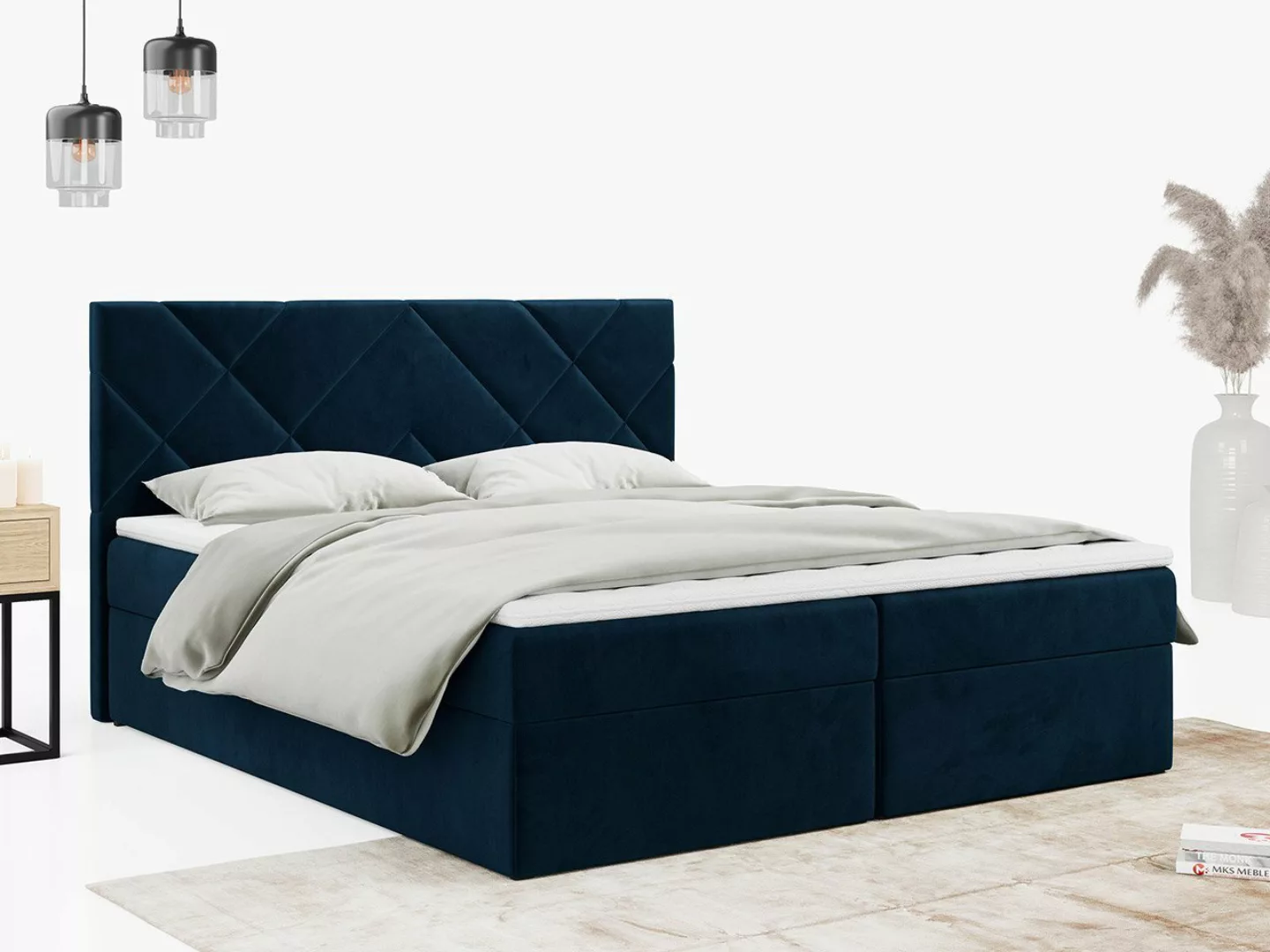 MKS MÖBEL Boxspringbett STELLE 3, Doppelbett mit Bettkasten für Schlafzimme günstig online kaufen