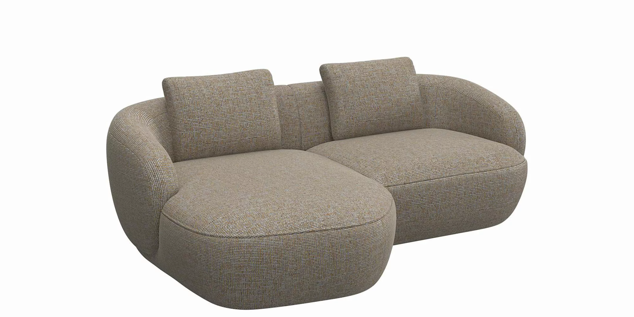 FLEXLUX Wohnlandschaft »Torino, rund, L-Form, Sofa-Ecke mit Recamiere, Long günstig online kaufen