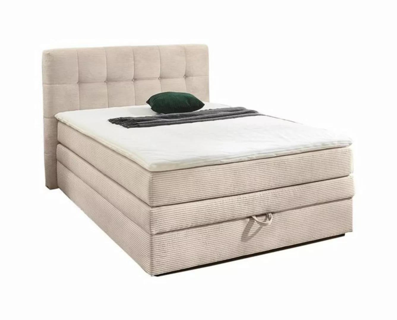 Bett Boxspringbett, ADRIAN, Beige, B 134 cm, T 217 cm günstig online kaufen