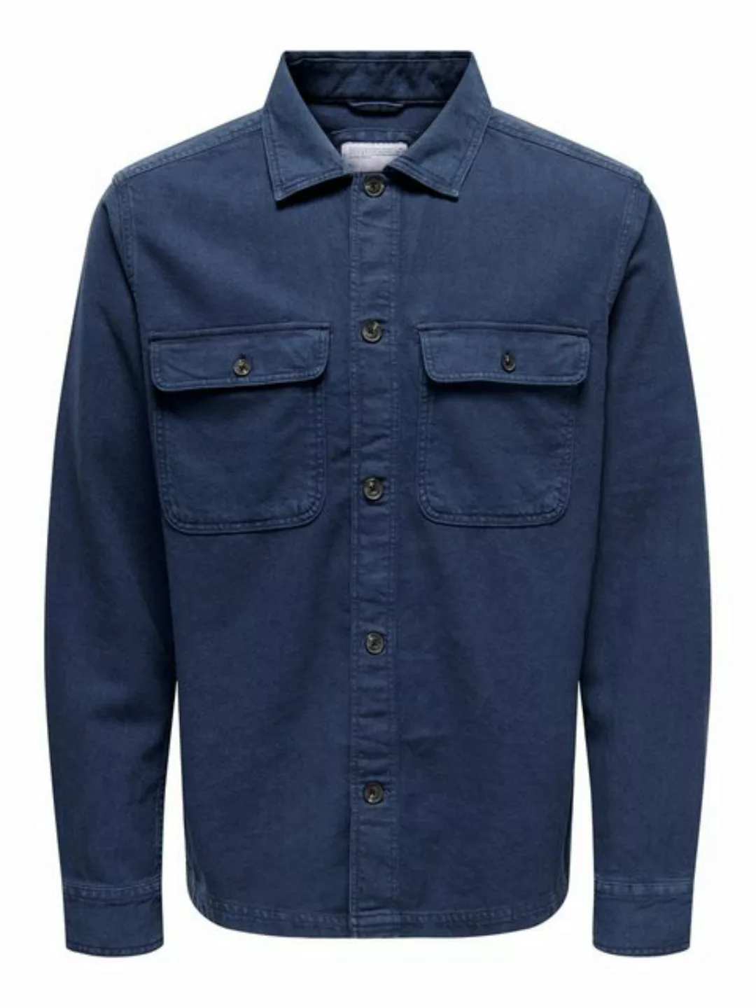 ONLY & SONS Langarmhemd "ONSOLIVER TWILL OVERDYE OVERSHIRT BF" günstig online kaufen