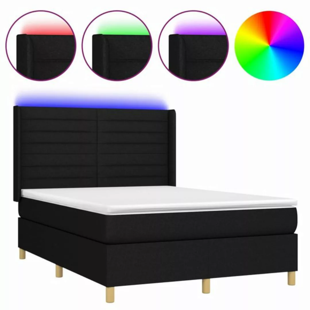 vidaXL Boxspringbett Bett Boxspringbett mit Matratze und LED Stoff (140 x 2 günstig online kaufen