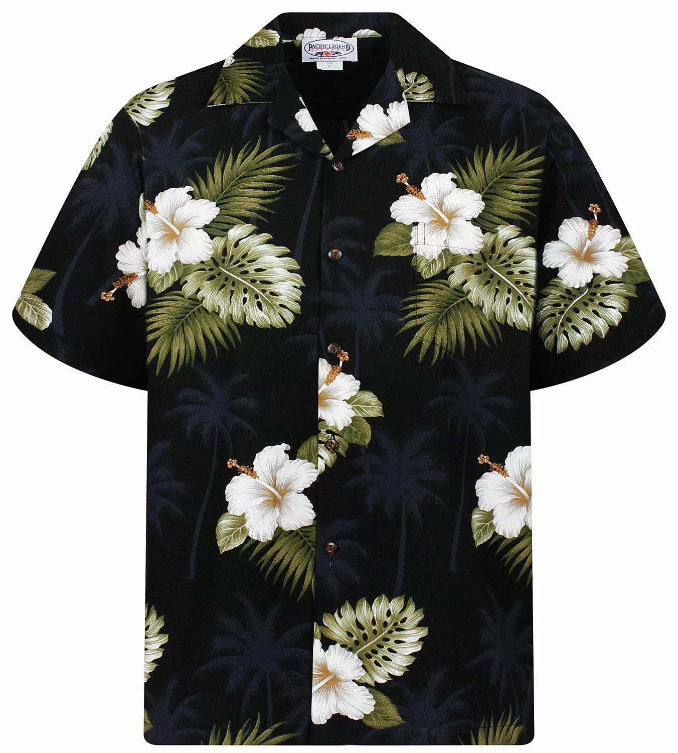 Pacific Legend Hawaiihemd Weißer Hibiscus Allover günstig online kaufen