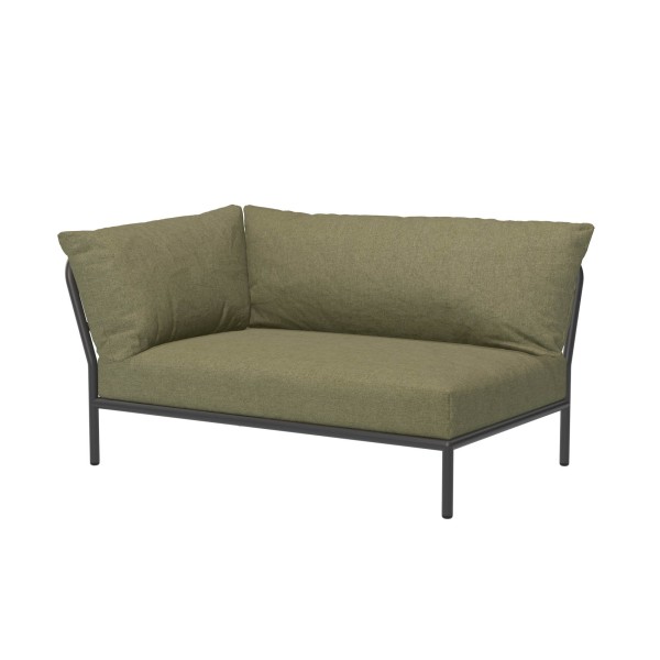 LEVEL2 Outdoor Sofa Lounge-Modul 2 Blattgrün Dunkelgrau Links günstig online kaufen