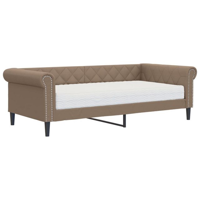 vidaXL Bett Tagesbett mit Matratze Cappuccino 90x200 cm Kunstleder günstig online kaufen