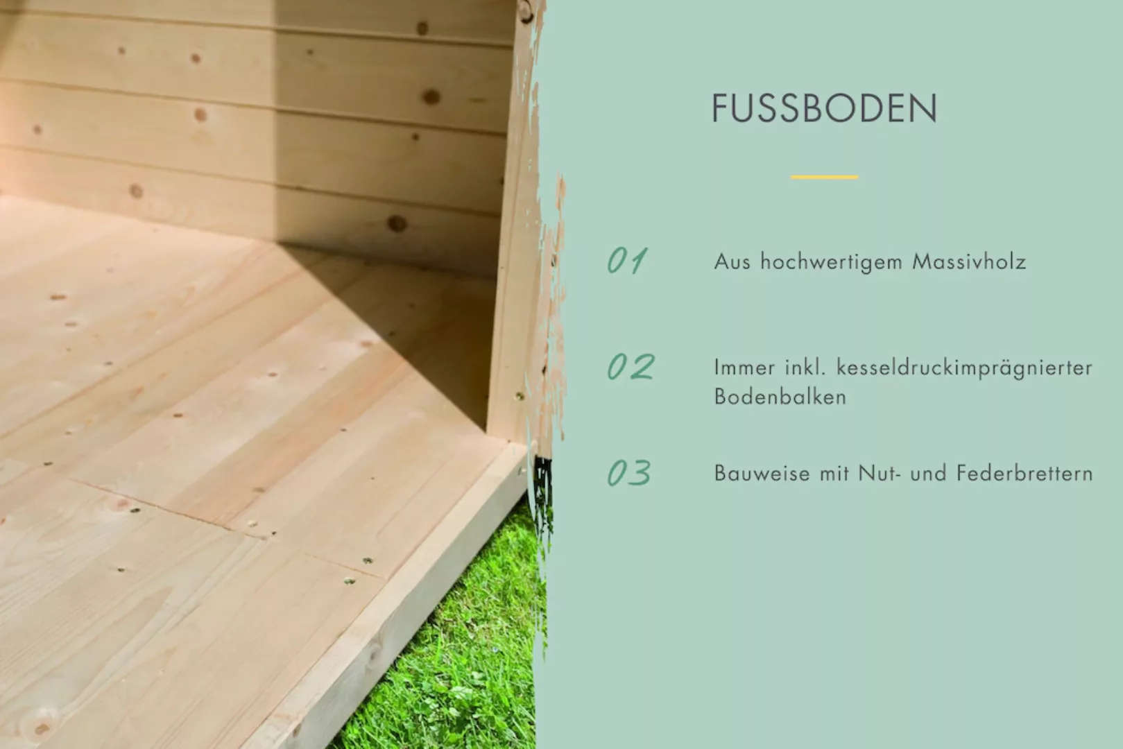 Karibu Gartenhaus-Fußboden "für "Callisto 2", naturbelassen", aus hochwerti günstig online kaufen