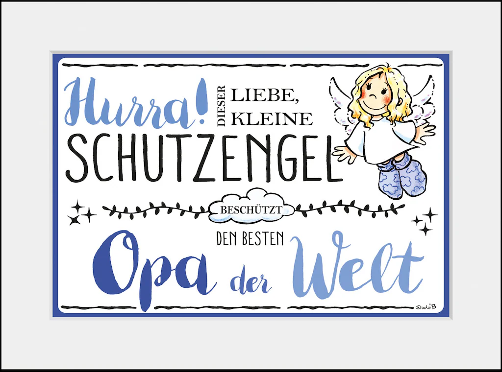 queence Bild "Schutzengel Opa", Engel-Himmel-Stern-Sterne-Schriftzug-Sprüch günstig online kaufen