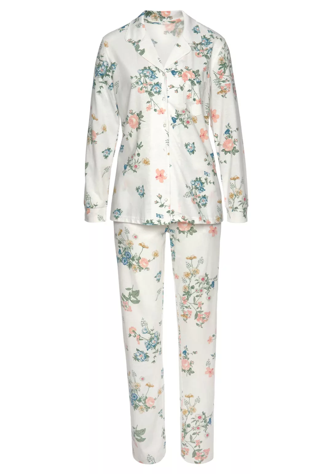 Vivance Dreams Pyjama, (2 tlg.), mit Blumen Print günstig online kaufen