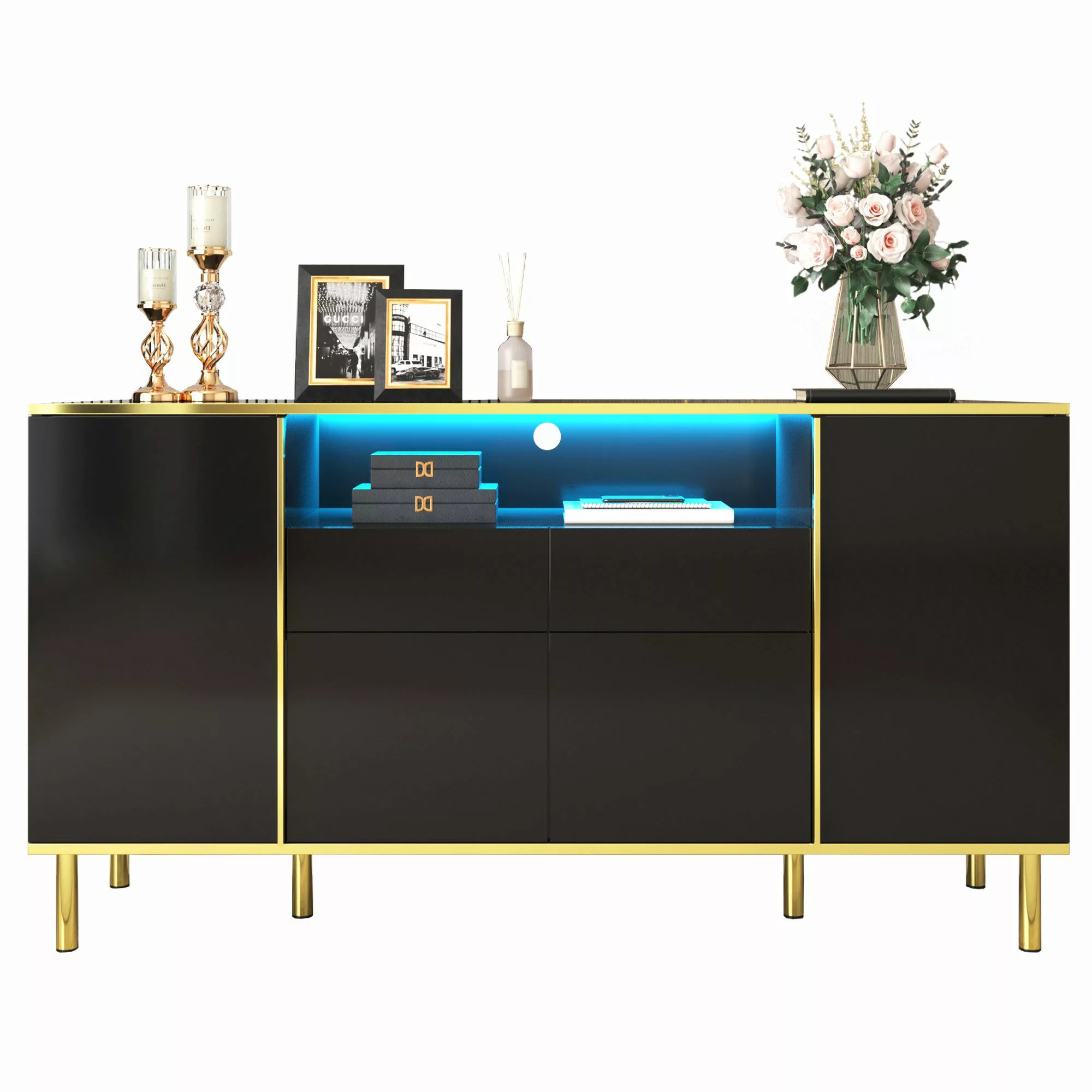 Merax Sideboard, hochglanz mit LED,Kommode mit günstig online kaufen