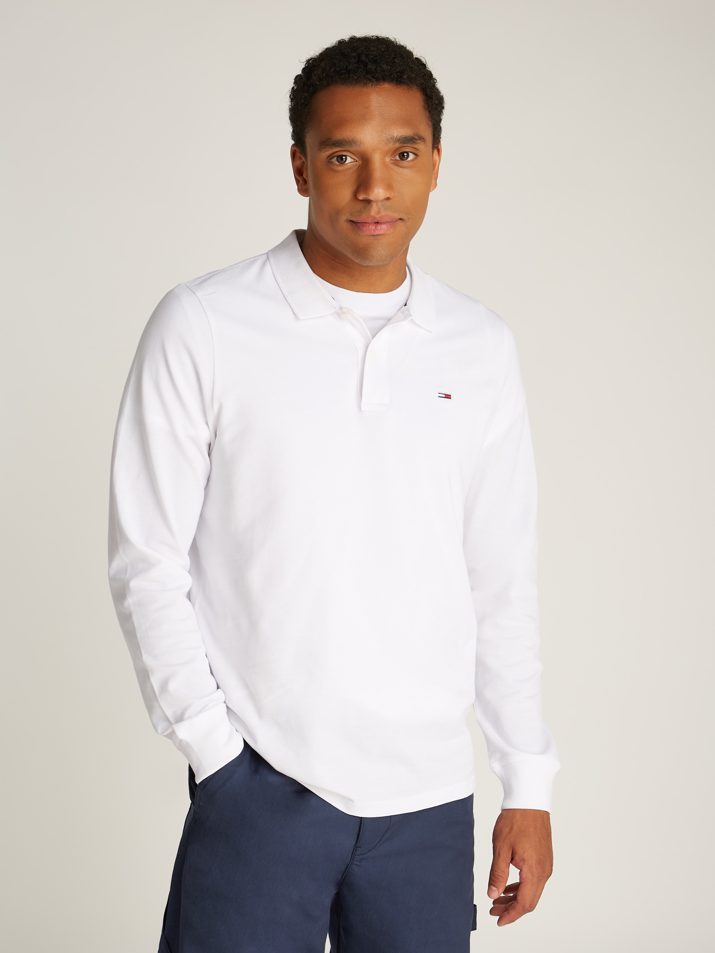 Tommy Jeans Poloshirt TJM SLIM PLACKET LS POLO mit Polokragen günstig online kaufen